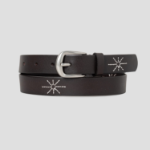 8 seconds [Real Leather] 25mm Stitch Belt - Brown