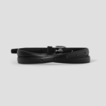 8 seconds [Real Leather] 15mm Round Buckle Belt - Black
