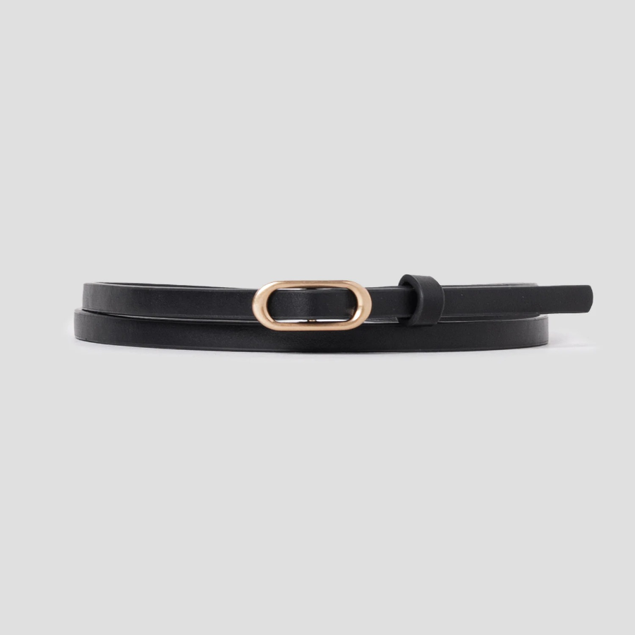 8 seconds 8mm Ring Buckle Belt - Black