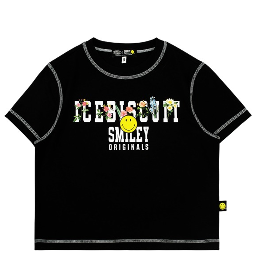 ICEBISCUIT [Junior] Smiley Originals® Flower Crop T-Shirt_IB52TR762
