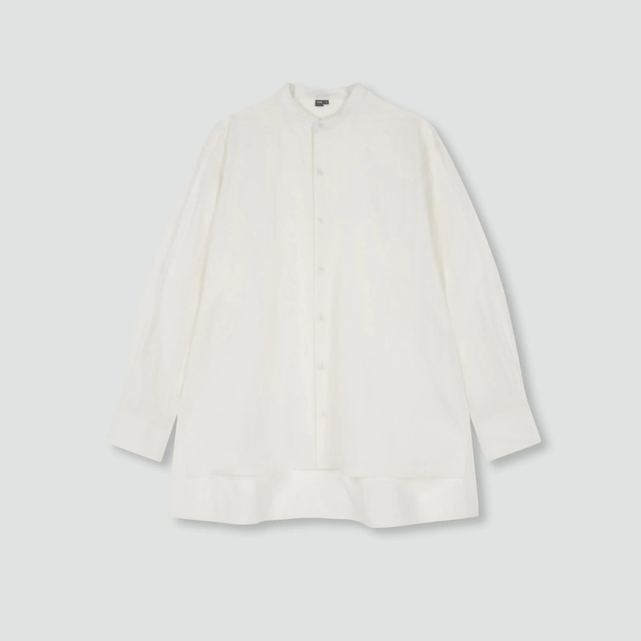 JAJU Henley Neck Shirt – Ivory