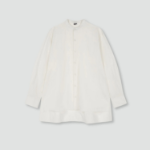JAJU Henley Neck Shirt – Ivory