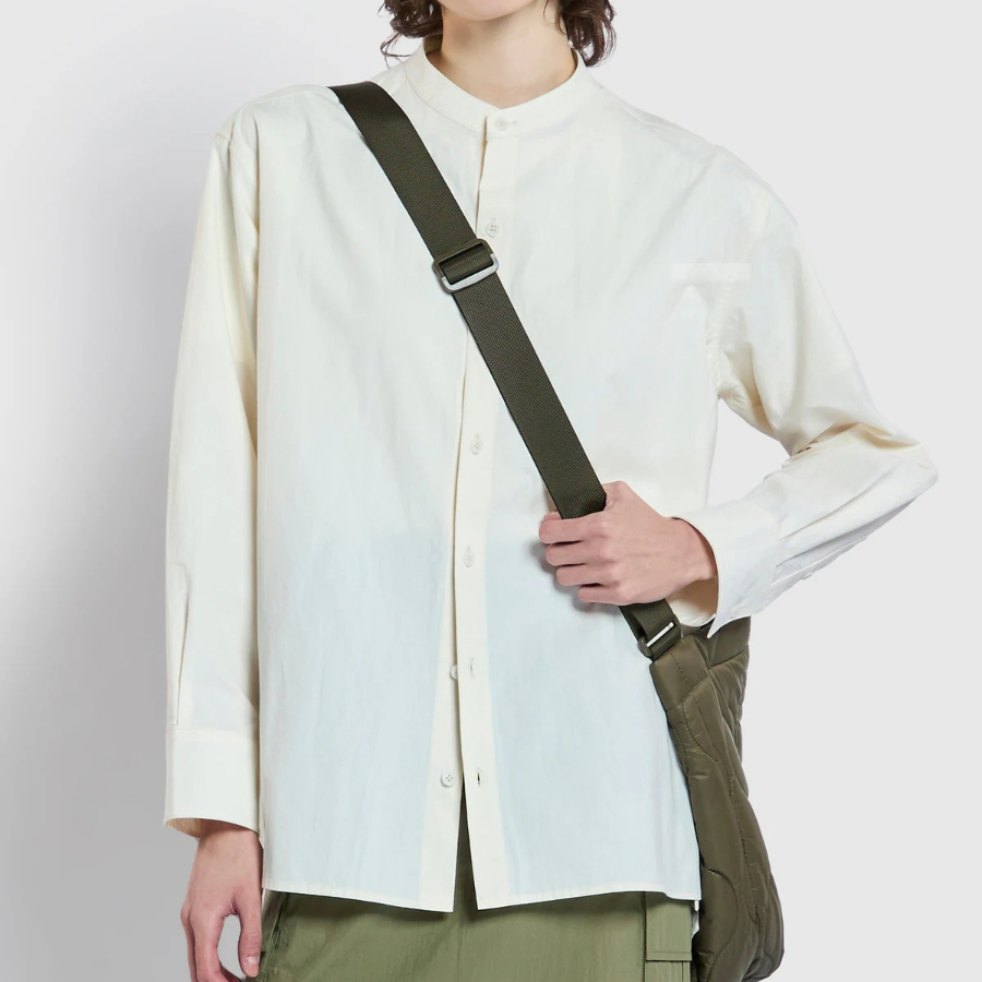 JAJU Henley Neck Shirt – Ivory