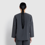 JAJU Crisp No-Collar Shirt – Charcoal