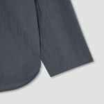 JAJU Crisp No-Collar Shirt – Charcoal