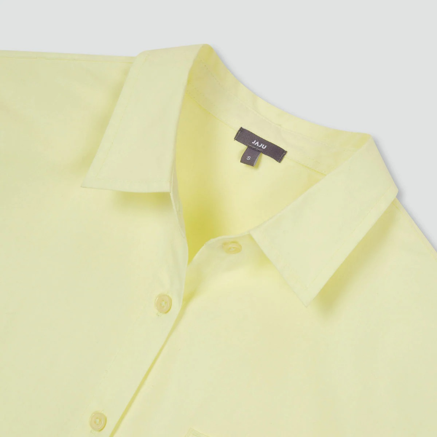 JAJU Structured Semi-Loose Fit Shirt – Yellow