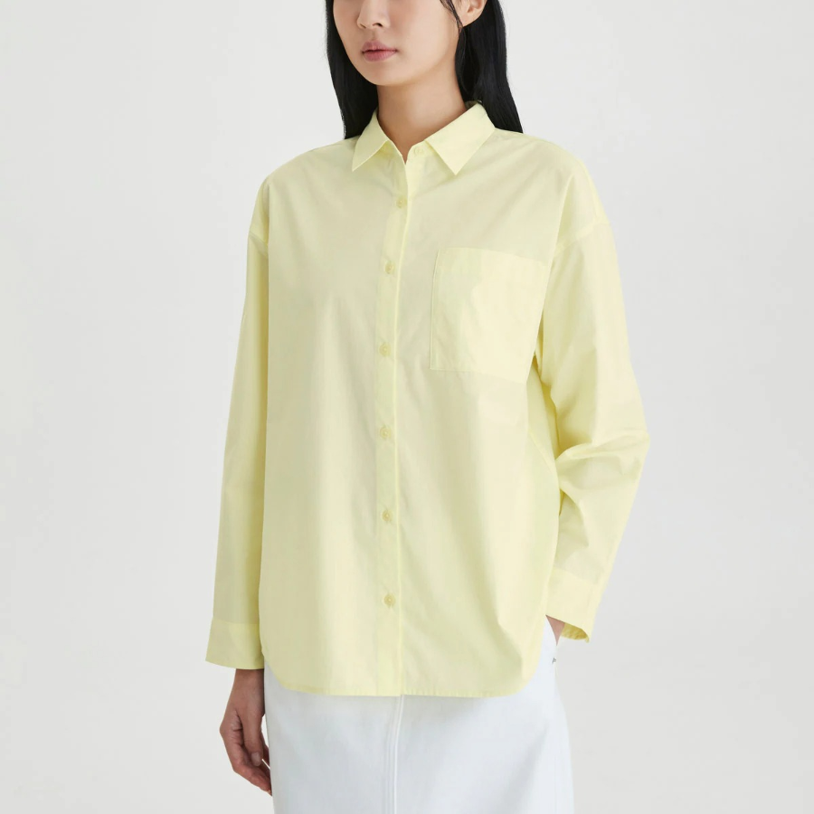 JAJU Structured Semi-Loose Fit Shirt – Yellow