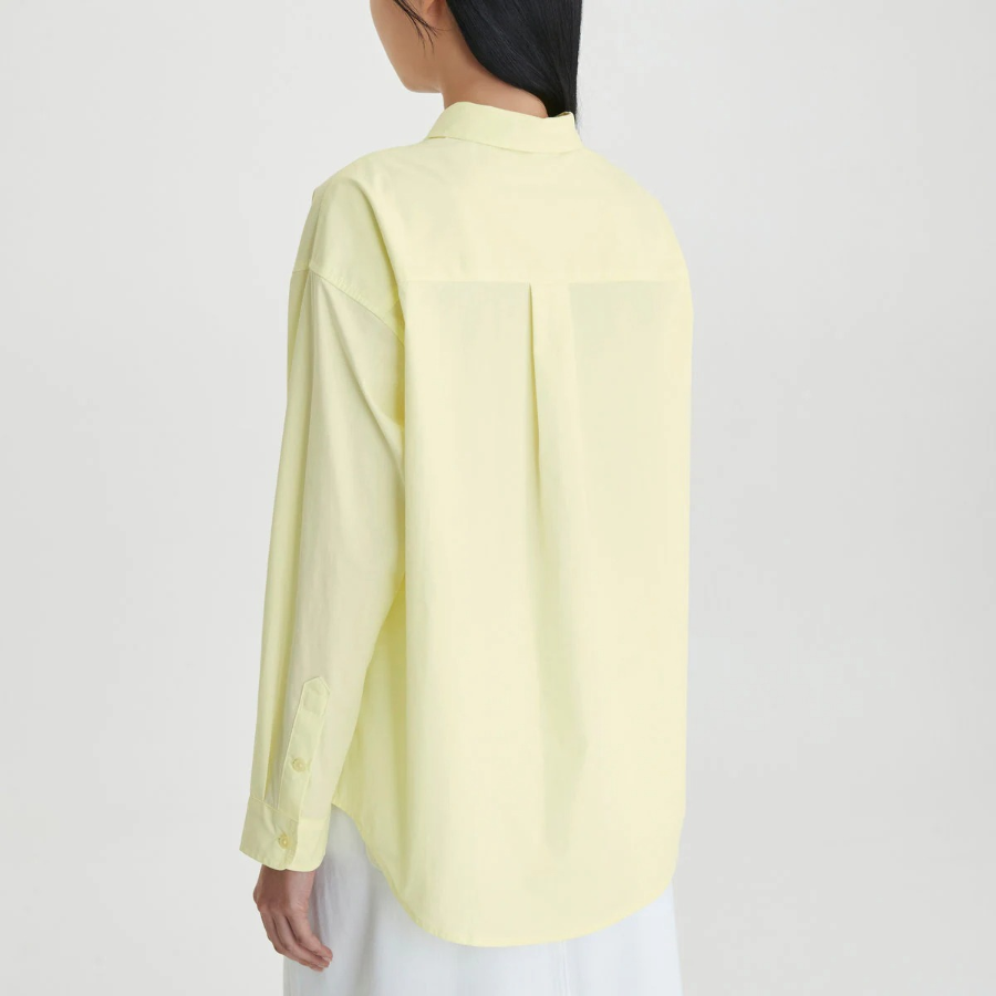 JAJU Structured Semi-Loose Fit Shirt – Yellow