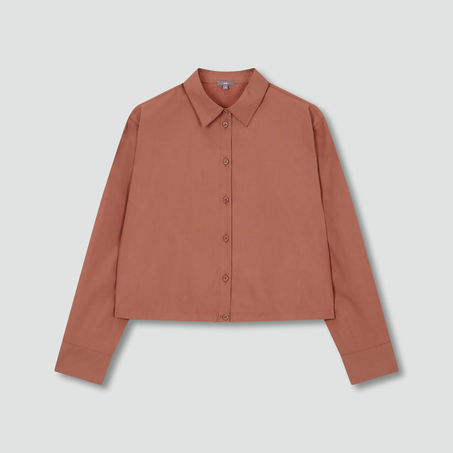 JAJU Structured Crisp Crop Shirt – Brick