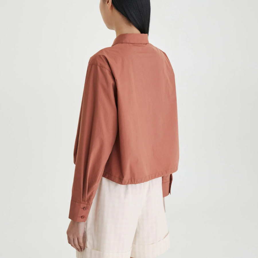 JAJU Structured Crisp Crop Shirt – Brick