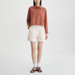 JAJU Structured Crisp Crop Shirt – Brick