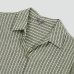 JAJU Linen Blended 7/10 Sleeve Shirt – Dark Khaki