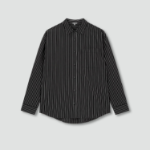 JAJU Structured Semi-Loose Fit Shirt – Jet Black