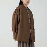 JAJU Loose Fit Robe-Style Pocket Shirt – Brown