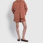 JAJU Structured Semi-Loose Fit Shirt – Light Brown