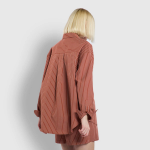 JAJU Structured Semi-Loose Fit Shirt – Light Brown