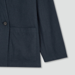 JAJU Loose Fit Robe-Style Pocket Shirt – Navy