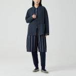 JAJU Loose Fit Robe-Style Pocket Shirt – Navy