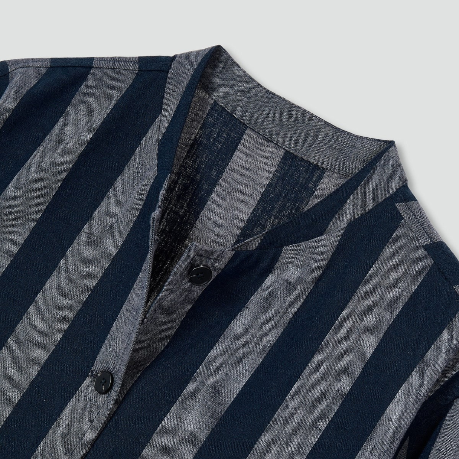 JAJU Stripe Pocket Shirt – Dark Navy