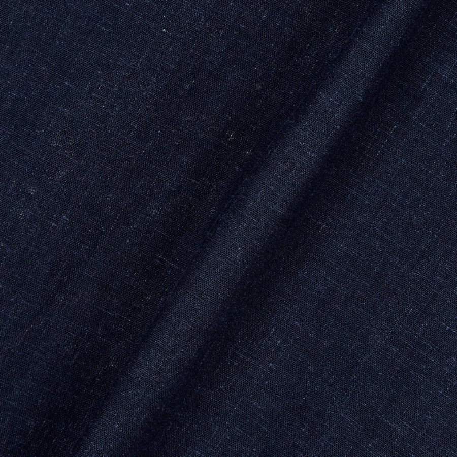 JAJU Linen Blended 7/10 Sleeve Shirt – Navy