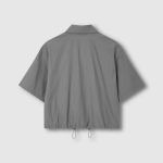 JAJU Crinkle Short Sleeve String Shirt – Grey