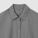 JAJU Crinkle Short Sleeve String Shirt – Grey