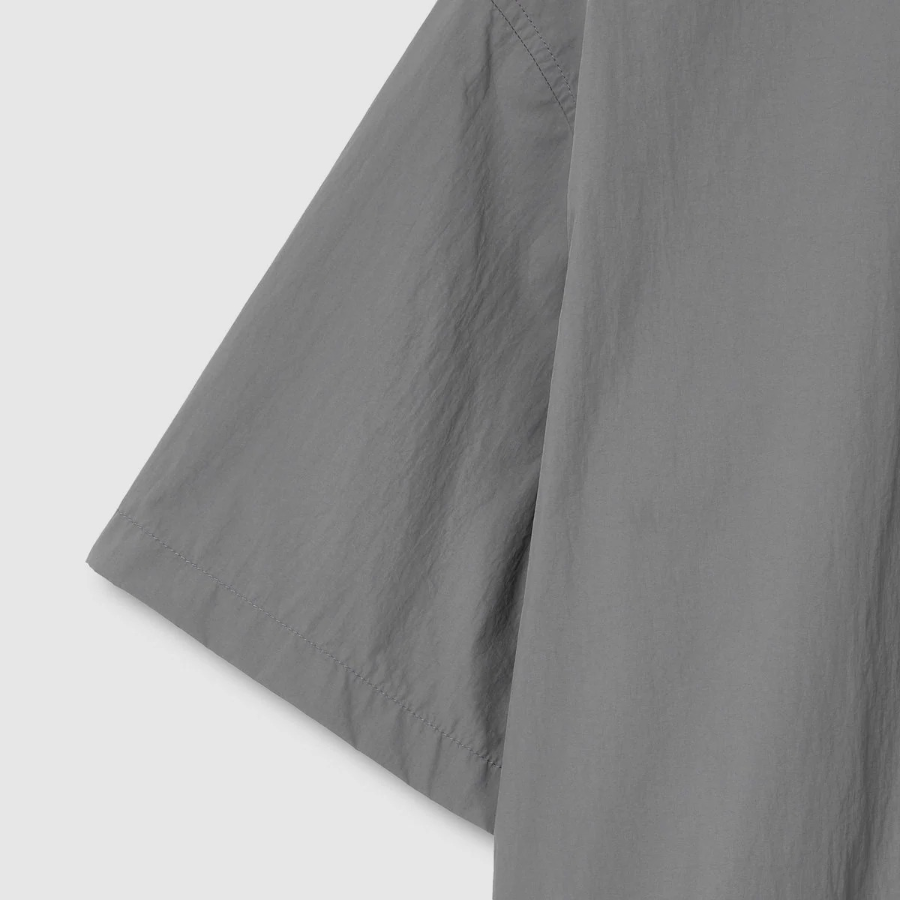 JAJU Crinkle Short Sleeve String Shirt – Grey