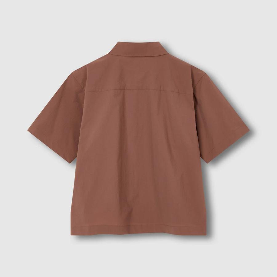 JAJU Crinkle Short Sleeve Shirt – Brick