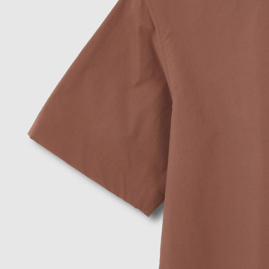 JAJU Crinkle Short Sleeve Shirt – Brick