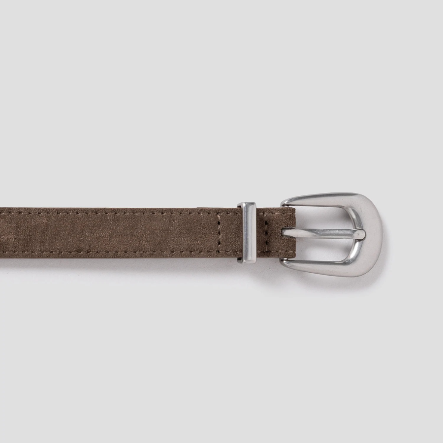 8 seconds 20mm Faux Suede Western Buckle Belt — Brown
