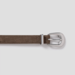 8 seconds 20mm Faux Suede Western Buckle Belt — Brown
