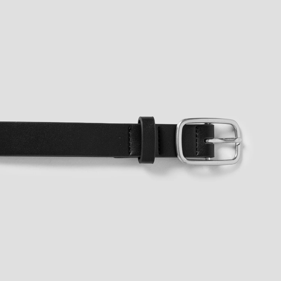 8 seconds 25mm Square Ring Buckle Belt — Black
