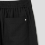 ami Belted Elasticated Trousers – Wool Gabardine Black