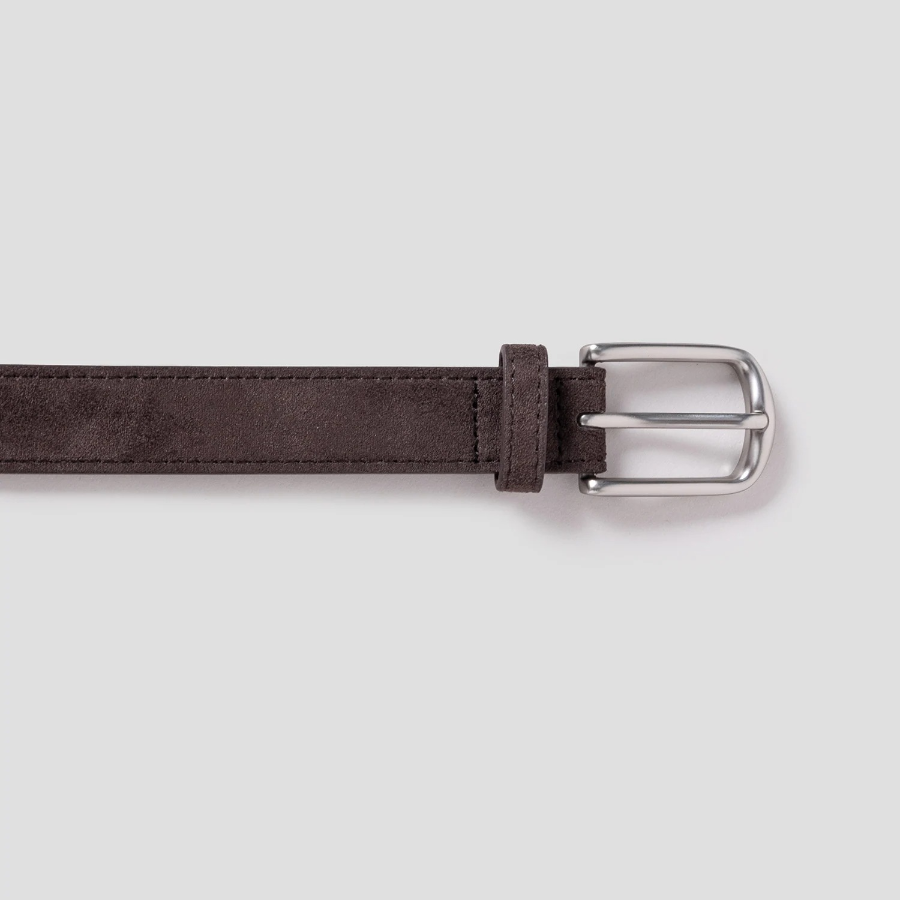8 seconds 25mm Faux Suede Round-Square Buckle Belt — Brown