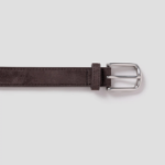 8 seconds 25mm Faux Suede Round-Square Buckle Belt — Brown