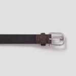 8 seconds 25mm Faux Suede Round-Square Buckle Belt — Brown