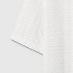 JAJU Cotton Seersucker Tunic Blouse – White