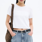 8 seconds Sheer Crop Short Sleeve T-shirt — White