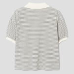8 seconds Striped Short Sleeve Sweatshirt — Beige