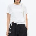 8 seconds Side String Short Sleeve T-shirt — White