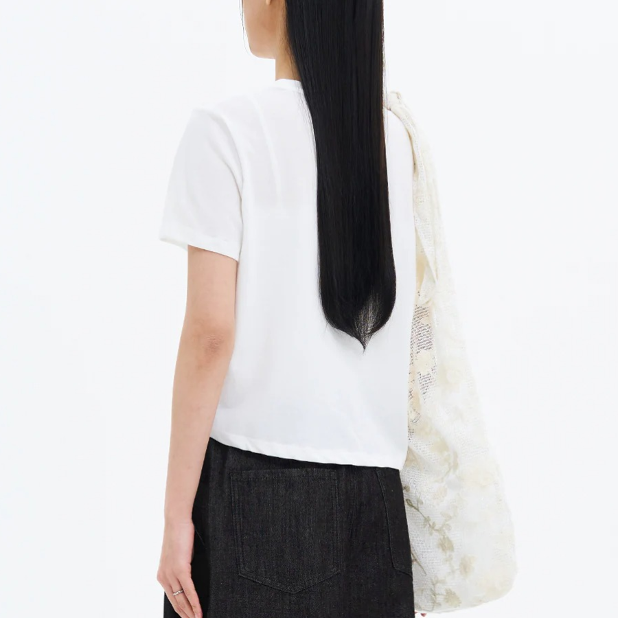 8 seconds Side String Short Sleeve T-shirt — White