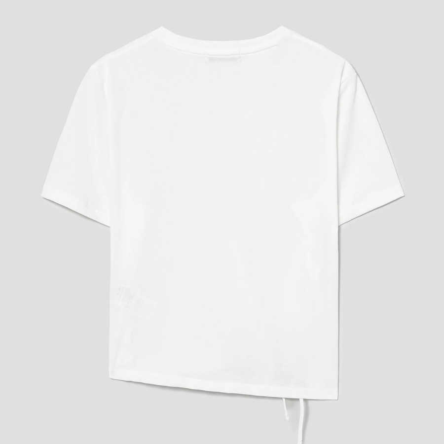 8 seconds Side String Short Sleeve T-shirt — White