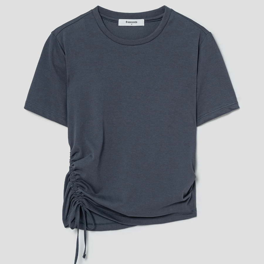 8 seconds Side String Short Sleeve T-shirt — Ash
