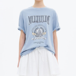 8 seconds Garment-Dyed Loose Fit T-shirt — Sky Blue