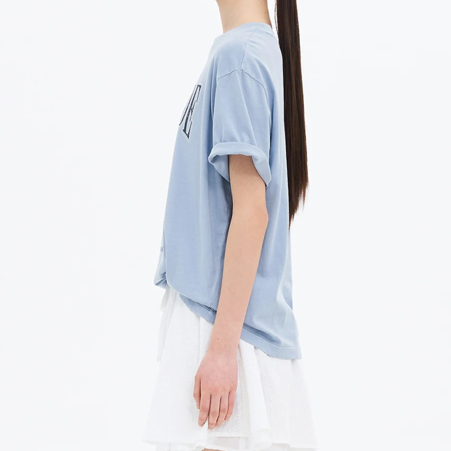 8 seconds Garment-Dyed Loose Fit T-shirt — Sky Blue