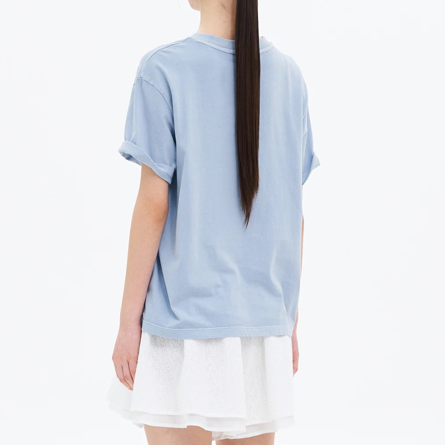 8 seconds Garment-Dyed Loose Fit T-shirt — Sky Blue