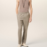 ami Elasticated Waist Pant – Beige