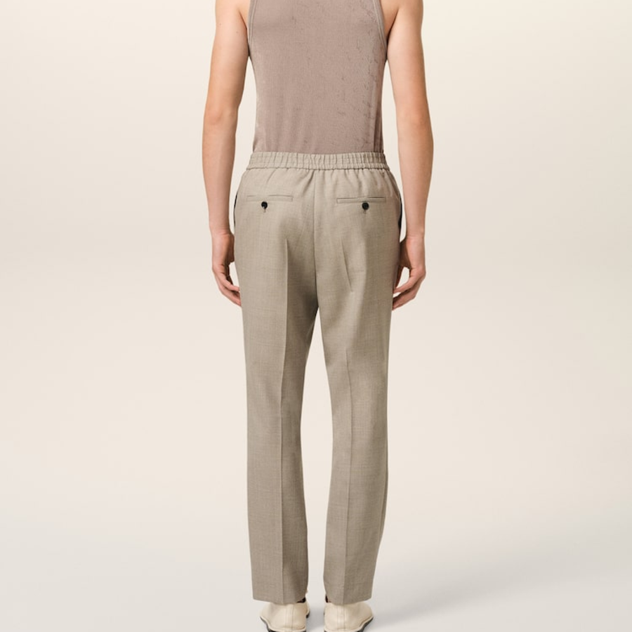 ami Elasticated Waist Pant – Beige