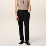 ami Carrot Fit Trousers – Wool Gabardine Black