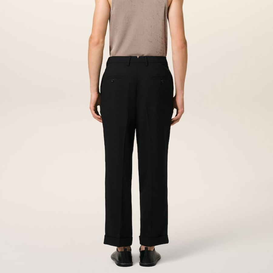 ami Carrot Fit Trousers – Wool Gabardine Black